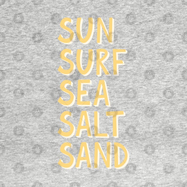 Sun Surf Sea Salt Sand Hand Lettering by lymancreativeco